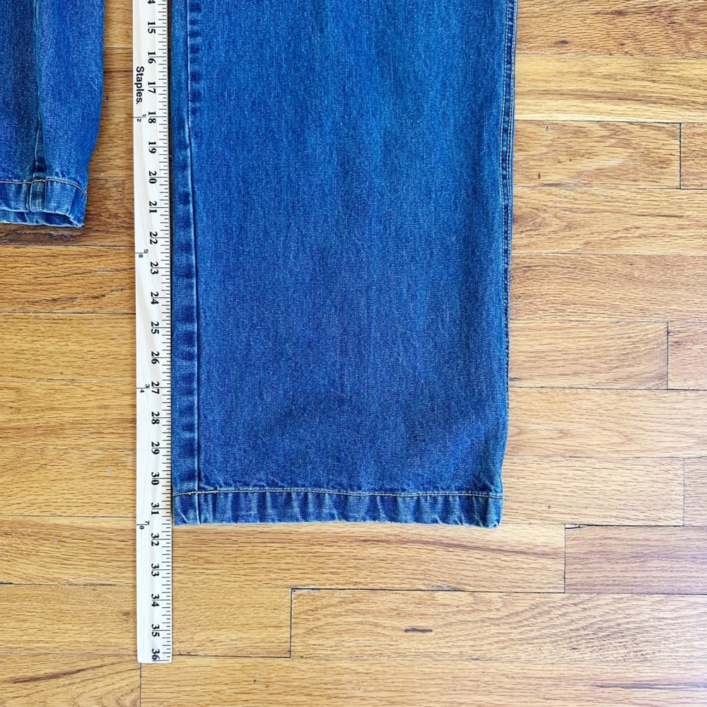 VTG LIFO American Brand Denim Bib Overalls Wide Leg Blue Womens XL Carpenter 90s - Picture 9 of 10
